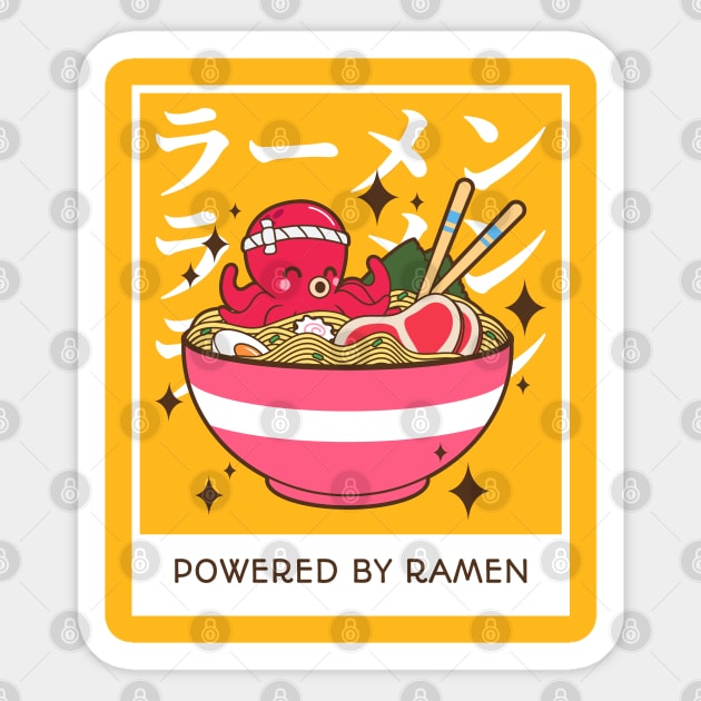 Powered by ramen Sticker by ArtsyStone